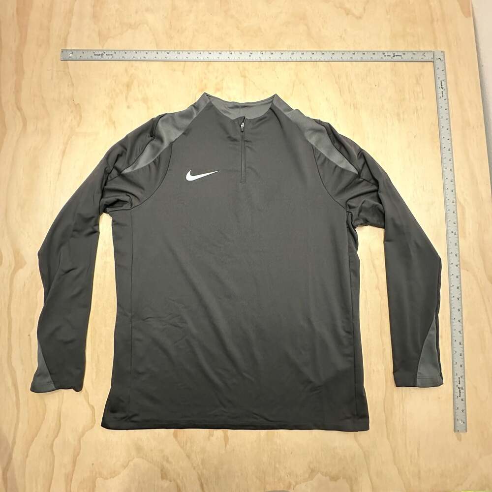 Nike Strike Men's Dri-FIT Football 1/2-Zip Drill Top Black Gray XL FN2403-010